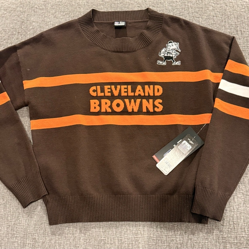 NFL Cleveland Browns Brown and Orange Crewneck Sweater